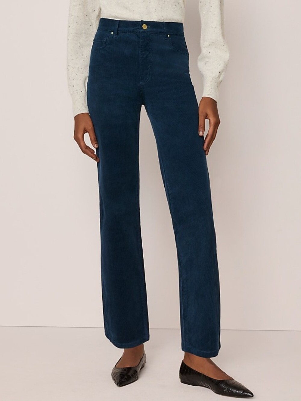 Ann Taylor The High Rise Full Length Corduroy Pants in Moonlit Backdrop Size 2